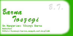 barna toszegi business card